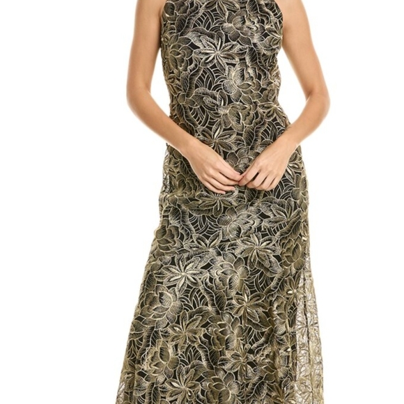 Sam Edelman Metallic Floral Lace Midi Dress - Picture 4 of 4